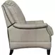 Ashebrooke Shoreham Cream Leather Push Thru The Arms Recliner with Nailhead Trim