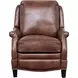Ashebrooke Wenlock Tawny Leather Push Thru The Arms Recliner with Nailhead Trim