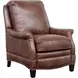 Ashebrooke Wenlock Tawny Leather Push Thru The Arms Recliner with Nailhead Trim