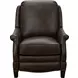 Ashebrooke Ashford Walnut Leather Push Thru The Arms Recliner with Nailhead Trim
