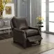 Ashebrooke Ashford Walnut Leather Push Thru The Arms Recliner with Nailhead Trim