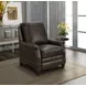Ashebrooke Ashford Walnut Leather Push Thru The Arms Recliner with Nailhead Trim