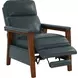 Ashland Roma Bluegray Leather Push Thru The Arms Recliner