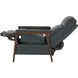 Ashland Roma Bluegray Leather Push Thru The Arms Recliner