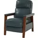 Ashland Roma Bluegray Leather Push Thru The Arms Recliner