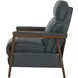 Ashland Roma Bluegray Leather Push Thru The Arms Recliner