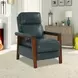 Ashland Roma Bluegray Leather Push Thru The Arms Recliner