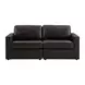 ModMax II Black Leather 2 Piece Modular 76" Loveseat