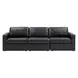 ModMax II Black Leather 3 Piece Modular 108" Sofa