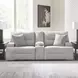 Acklen Place Pewter Performance Fabric 3 Piece Modular 97" Power Reclining Sectional with Console and USB Charging