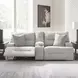Acklen Place Pewter Performance Fabric 3 Piece Modular 97" Power Reclining Sectional with Console and USB Charging