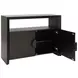 Aspen Black Painted Grasscloth 2 Door Sofa Table With Open Shelf