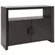Aspen Black Painted Grasscloth 2 Door Sofa Table With Open Shelf