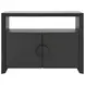 Aspen Black Painted Grasscloth 2 Door Sofa Table With Open Shelf