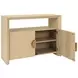Aspen Natural Grasscloth 2 Door Sofa Table With Open Shelf