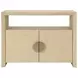Aspen Natural Grasscloth 2 Door Sofa Table With Open Shelf