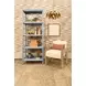 Danielle Painted Light Blue Decorative Back Rattan Etagere