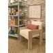 Danielle Painted Light Blue Decorative Back Rattan Etagere