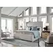 Voyage Beige and White Oak Queen Upholstered Daybreak Panel Bed