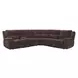 Bronco Plush Umber 6 Piece Modular Zero Gravity Power Reclining Sectional with Power Adjustable Headrest and USB Charging
