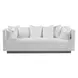 Claudette Cream Bench Seat 95" Sofa with Throw and Ball Pillow