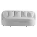 Genevieve Ivory Bench Seat 87" Sofa with Ivory Pillows