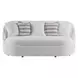 Genevieve Ivory Bench Seat 87" Sofa with Ivory and Stripes Pillows