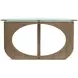 Lainey Almond Demilune Glass Top Sofa Table