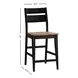Austin Natural Mango and Black Counter Height Stool Set of 2