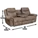 Nashville Brown Manual Reclining 88" Sofa with Drop-Down Console and USB Charging