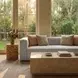 Aurora Pebble Beige Heavy Basketweave 90" Sofa