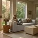 Aurora Pebble Beige Heavy Basketweave 90" Sofa