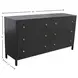Avery Black 6 Drawers Dresser