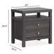 Meadowrise Raisin Black 2 Drawer Nightstand with USB Charging