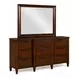 Amaretto Grove Amaretto 10 Drawer Bristow Dresser with Rectangular Mirror