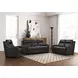 Ayden Elway Dark Gray Leather Power Reclining Living Room Set with Power Headrest and Power Lumbar