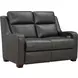 Ayden Elway Dark Gray Leather Power Reclining Living Room Set with Power Headrest and Power Lumbar