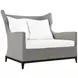 Captiva White Performance Fabric Outdoor Lounge Chair with Pillows