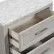 Fiona White and Mist Gray 2 Drawer Marble Top Nightstand