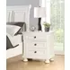 B01163 White 3 Drawer Nightstand with USB Charging