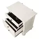 B01163 White 3 Drawer Nightstand with USB Charging