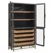 Lindon Coffee Bean and Burnished Brass 4 Glass Door Display Cabinet