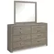 Culverbach Gray 6 Drawer Dresser and Rectangular Mirror