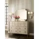 Lenox Alabaster and Gold 10 Drawer Ventura Dresser with Rectangular Anaheim Mirror