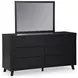 Danziar Black 6 Drawer Dresser and Rectangular Mirror