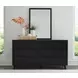 Danziar Black 6 Drawer Dresser and Rectangular Mirror
