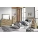Hyanna Tan Brown 6 Drawer Dresser and Rectangular Mirror