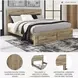 Hyanna Tan King Storage Platform Bed
