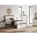 Mazilar White and Brown Upholstered Bedroom Set with LED