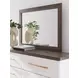 Mazilar White and Brown 6 Drawer Dresser with Rectangular Mirror